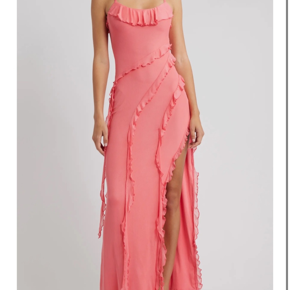 Valerian Ruffle Mesh Gown - Picture 2 of 4